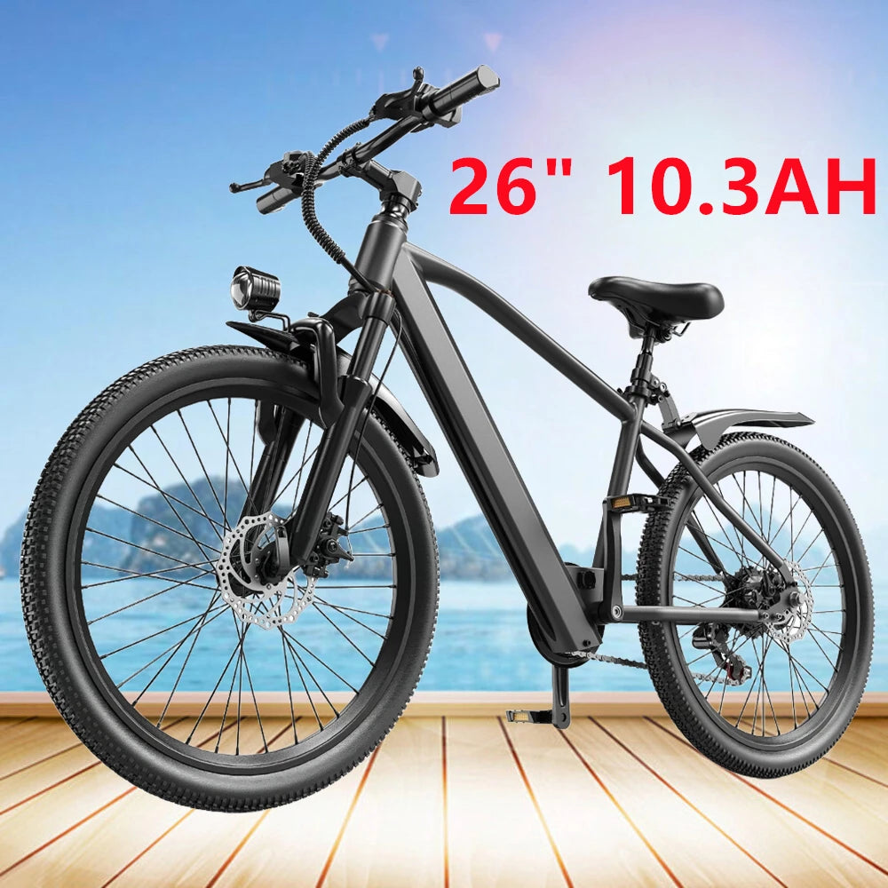Adults Electric Bicycle, 26" 24" Electric Mountain Bike 600W Peak Motor Ebike 23.9Mph 10.3AH 13.3AH Electric E Bike for Adults