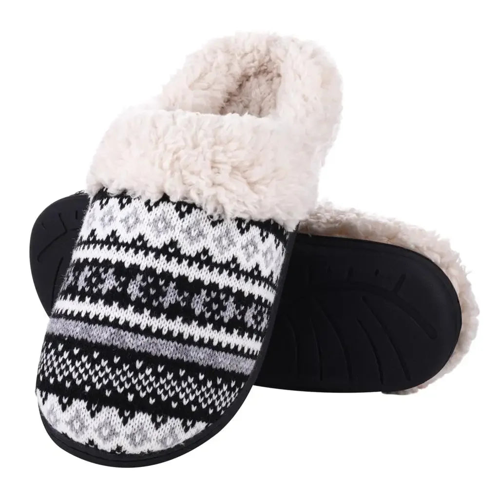 Evshine Men Soft Mules Slippers Non-Slips Cotton Shoes Large Size Flat Slides Men And Women Winter Warm Shoes For Indoor Outdoor