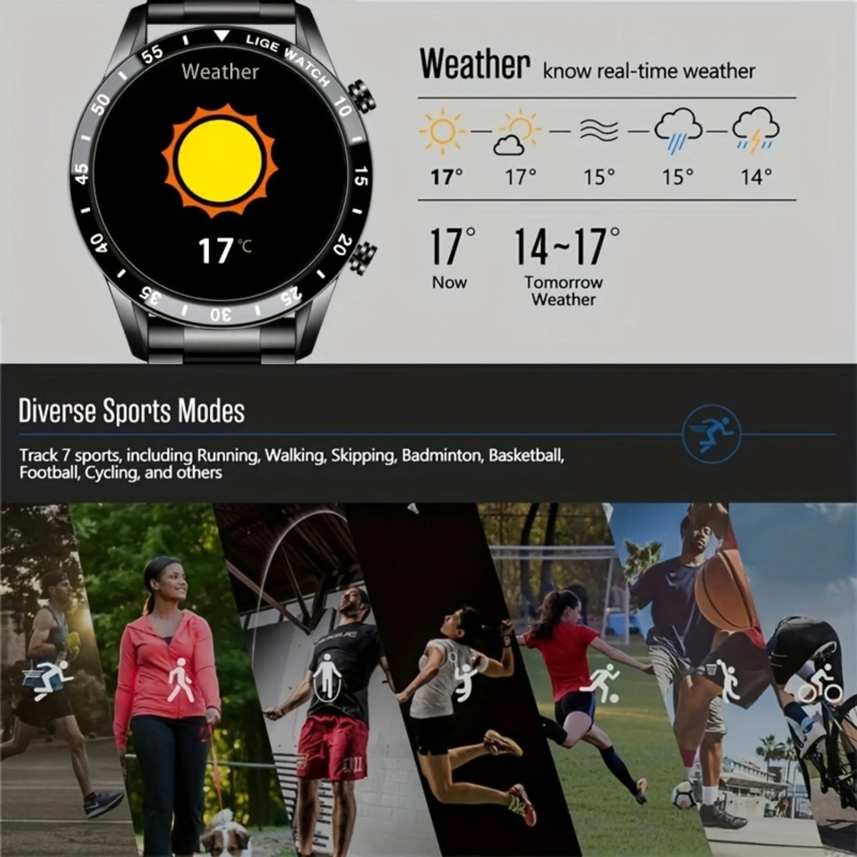 Fashion Smart Watch Full Touch Screen Answer And Reject Incoming Smart Watches Music Control Shake To Take Photo Music Control S
