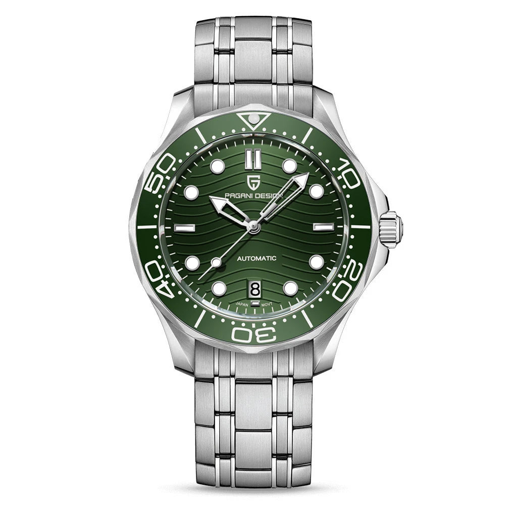 PAGANI DESIGN 2025 New V2 Waves Men's Watches 200M Diving Automatic Watch For Men AR Sapphire crystal Mechanical Wrist watch Men