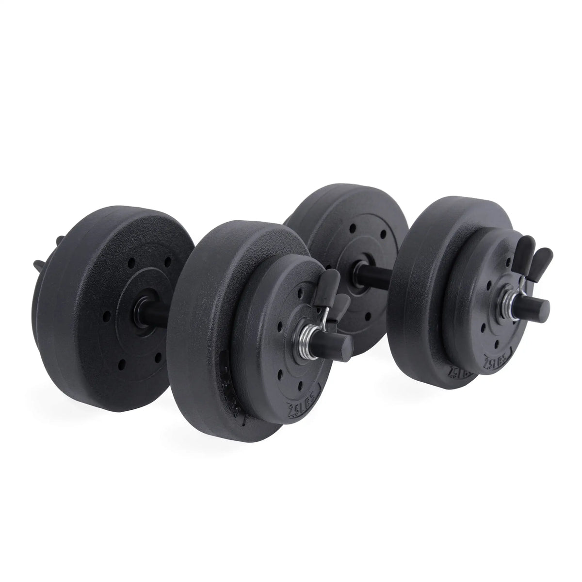 Space Saving 40lb Adjustable Dumbbell Set with Case - Vinyl Weights for Home Gym & Strength Training