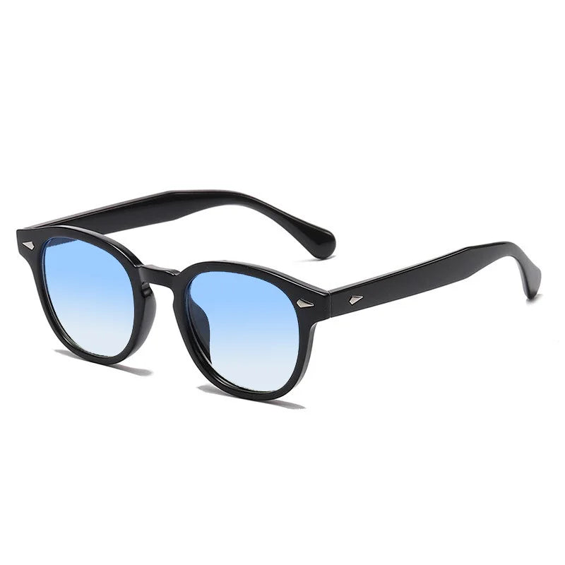 JNPCXI Quality New Retro Round Sunglasses Women Fashion Rivets Decoration Shades UV400 Men Punk Leopard Sun Glasses