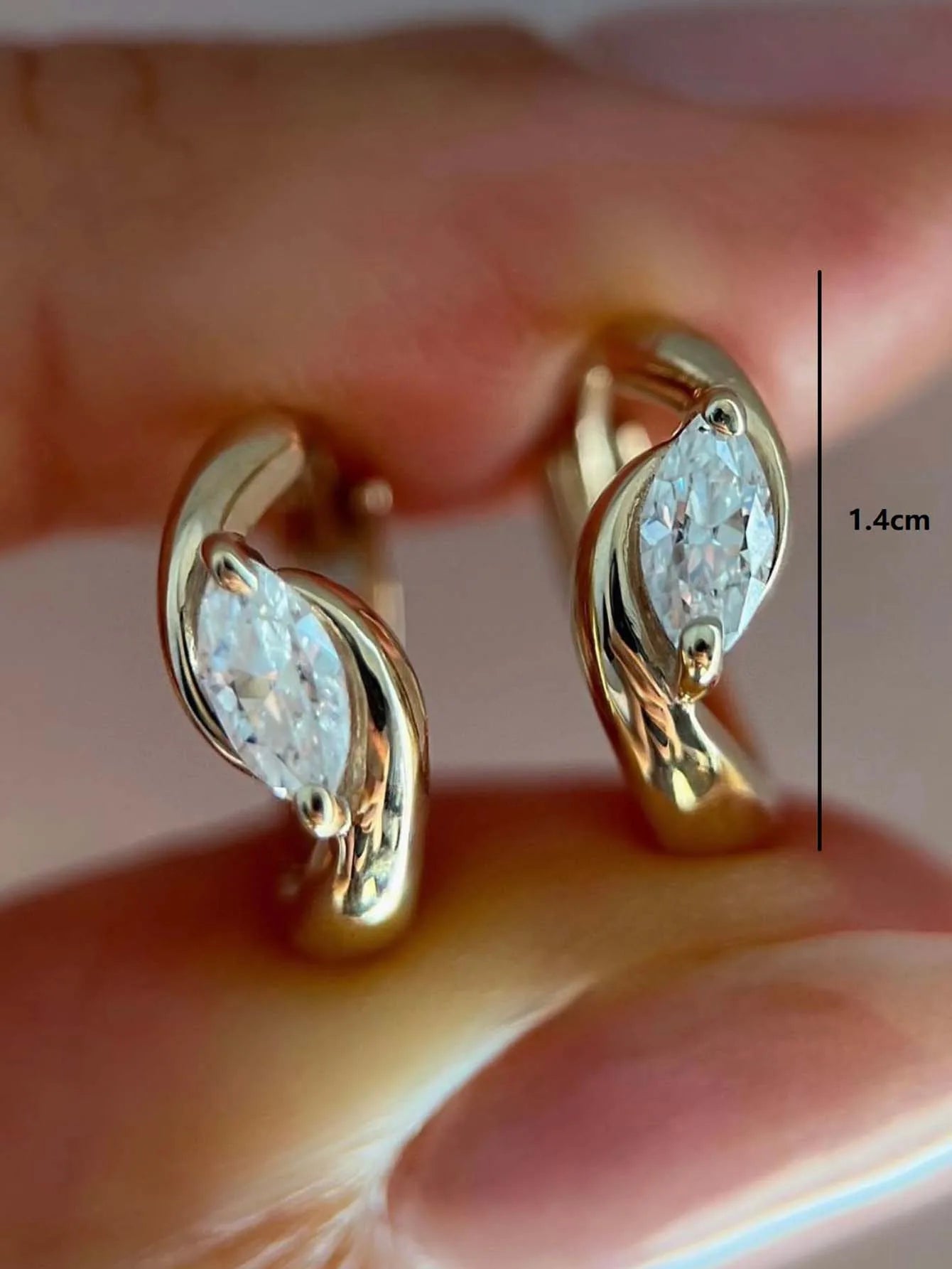 S925 Silver 0.8CT Marquise Moissanite Earrings Fine Jewelry 18K Gold Plated Minimalist Single Stone Everyday Earrings for Women