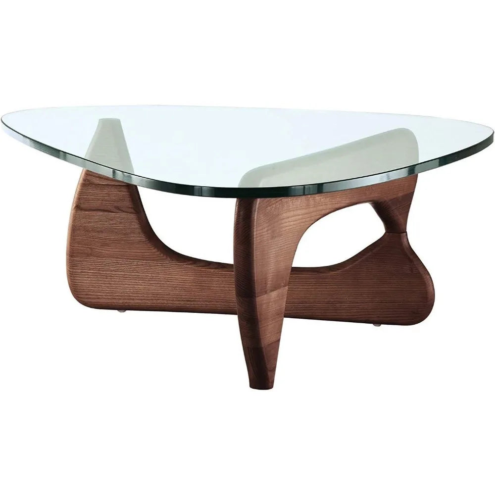 eMod - Noguchi Triangle Coffee Table Glass Top (Walnut)