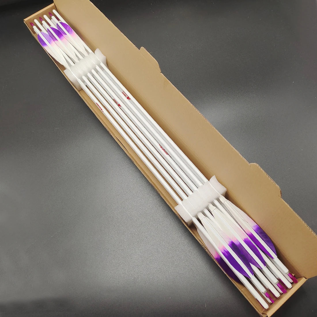 12pcs Linkboy Archery Pure Carbon Arrows ID6.2mm 5inch Turkey Fletching Compound Bow Hunting Shooting