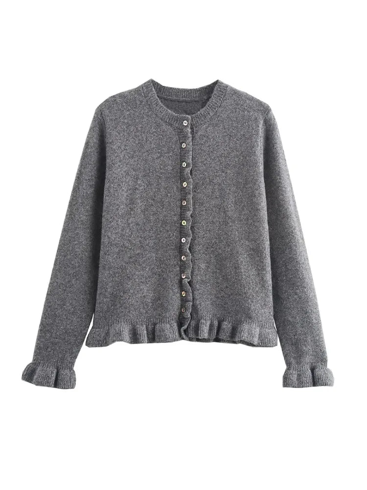 2025 new women's clothing European and American style French design fashionable and simple layered decoration versatile knitted