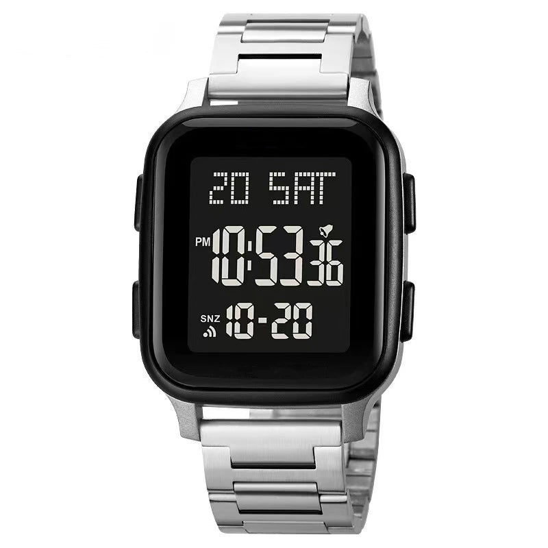 Sport Watches for Men Waterproof Digital Electronic Stainless Steel Clock Led Display Wristwatches Men Reloj Hombre