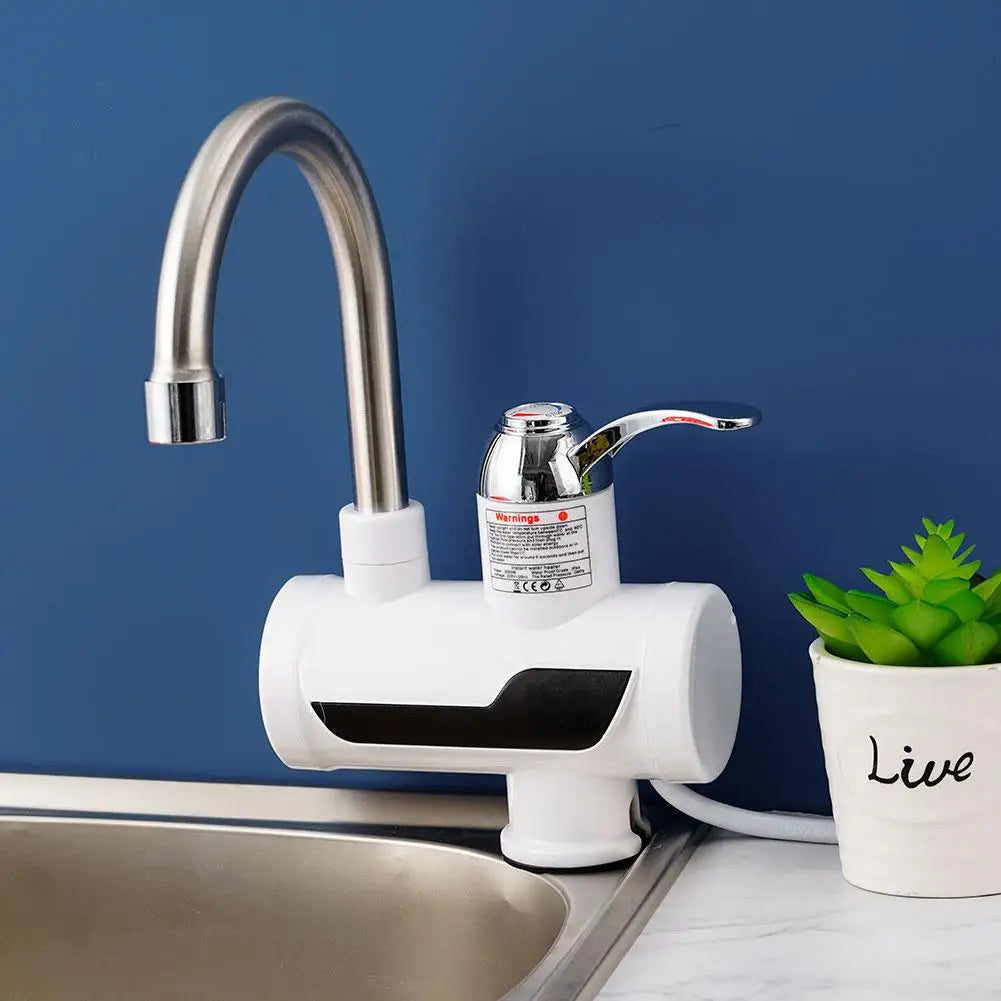 3000W Tankless Instant Water Heater Electric Hot Water Heating Kitchen Display Tap Faucet Temperature With J6X4