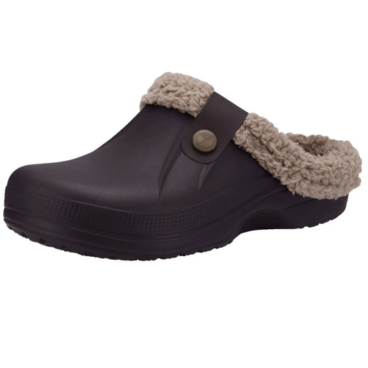 Winter Fur Furry Slippers For Men Outdoor Fashion Waterproof Plush Cotton Slippers Indoor Warm Cozy Non-slip Home Shoes