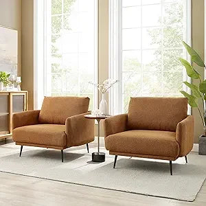 Accent Chair Set of 2,Living Room Chairs with Thick Cushion,Reading Chair for Bedroom,Mid Century Modern Accent Chairs Upholster
