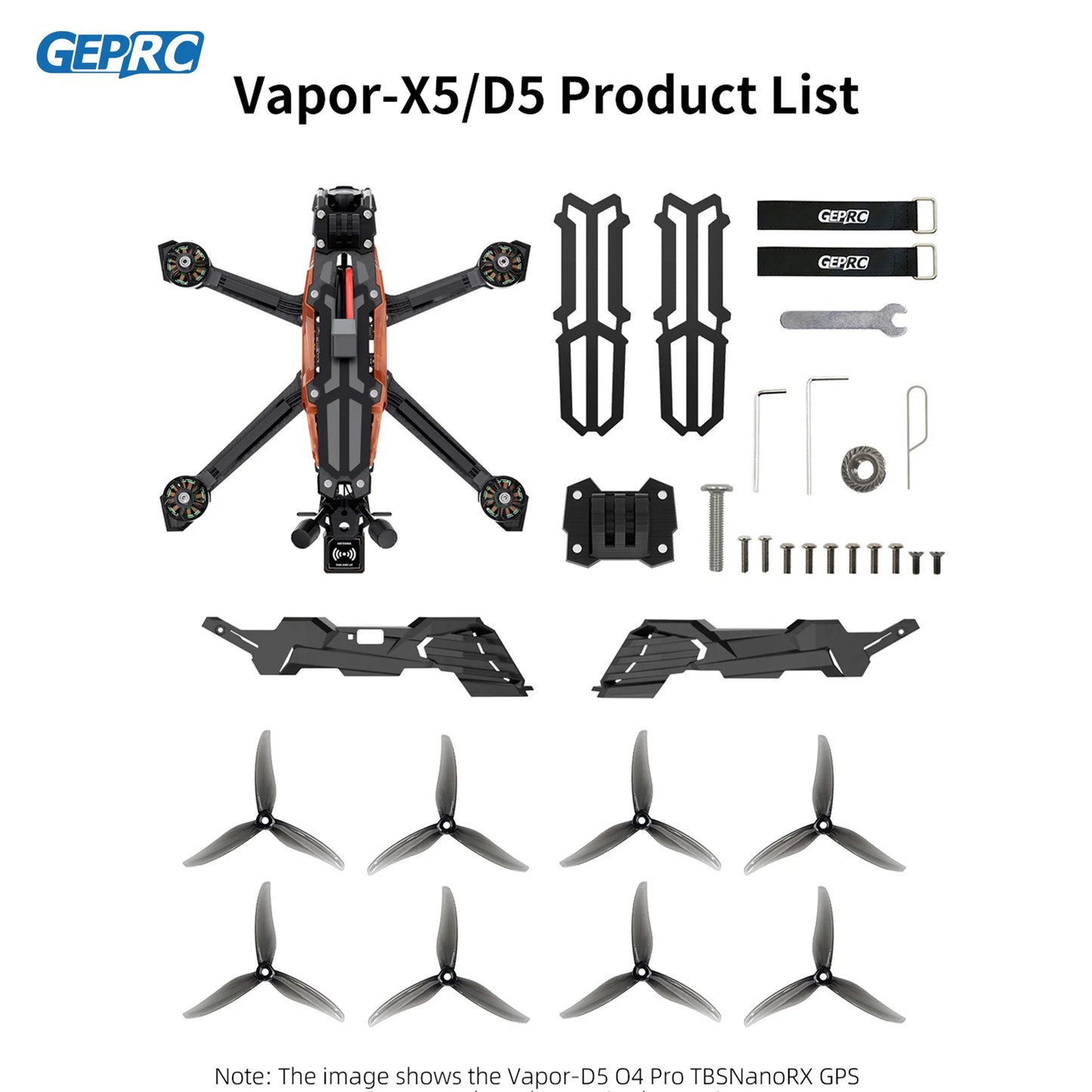 GEPRC Vapor-X5 D5 HD O4 Pro FPV Drone 5Inch O4 Air Unit VTX 4K 120fps Recording 2207E 1960KV Motor RC Quadcopter Freestyle Drone