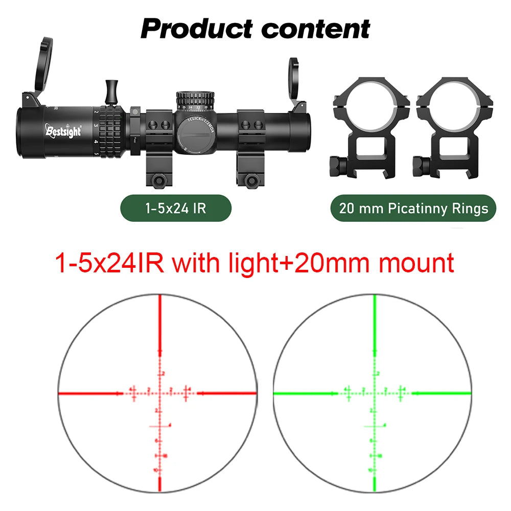 1-5x24 SFP LPVO Rifle Scope Tactical Optics Scope Hunting Scope Number Reticle Hunting
