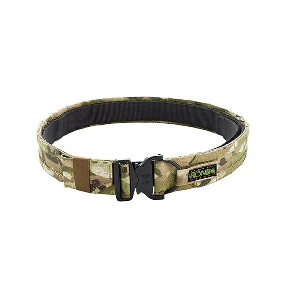 38cm 1.5 inch Width Ronin Style Tactical Molle Belt Outdoor Hunting Double Layer Belt Molle System Belt