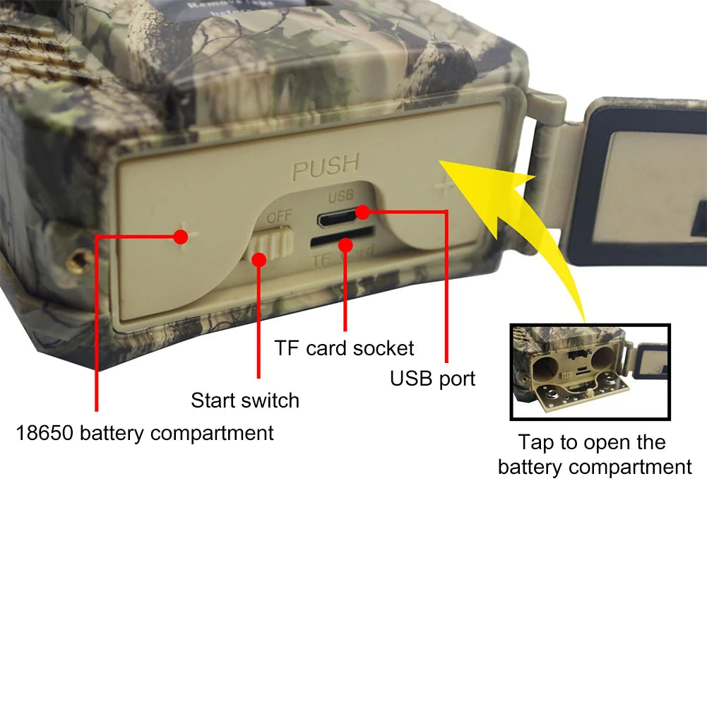 Professional Hunting Camera Wild Animal Detector HD 720P Waterproof Monitoring Night Vision Outdoor Tool Leaf Camouflage