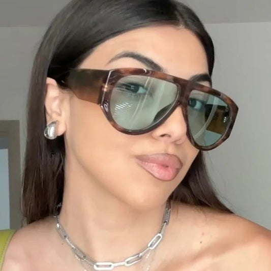 Retro Luxury Oversized Oval Sunglasses Women New Fashion Vintage Large Frame Sun Glasses Men Black Shadow Female