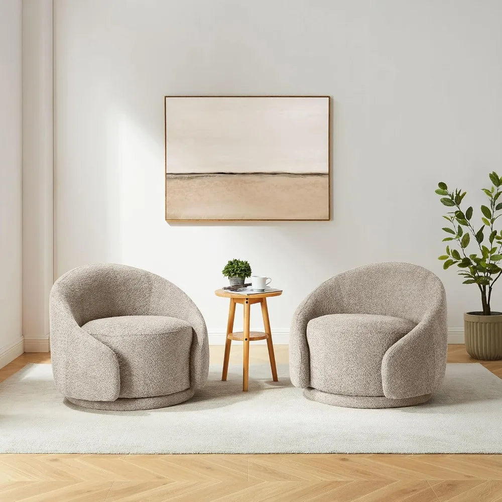 360 Degree Swivel Barrel Chair, Modern Living Room Chairs with Armrest Cozy Reading Chair for Adults, Small Space, LivingRoom