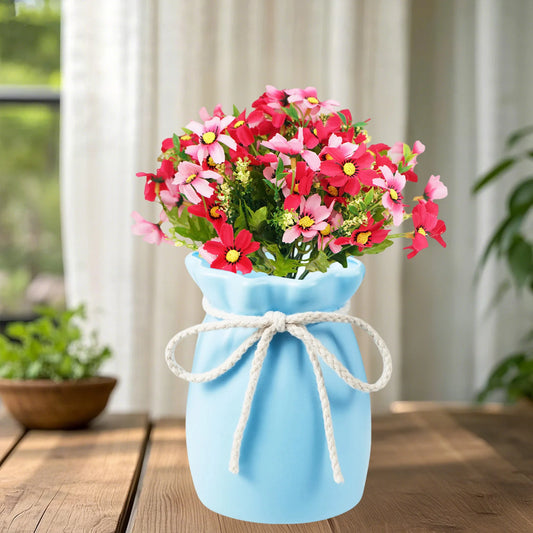 Ceramic Look Plastic Vase Solid Color Cute Tulip Vase for Flowers Decorative Flower Vases for Table Centerpieces Home Decor