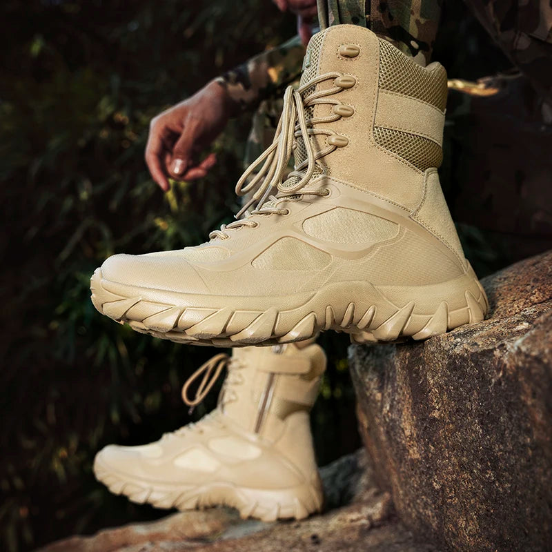 Winter Combat Training Boots Work Shoes Lightweight Mesh Breathable Military Tactical Boots 34-48 Plus Size Outdoor Hiking Boots