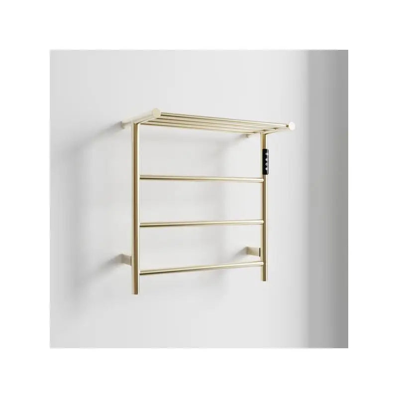 Heated Towel Rack with Shelf, 3-Bar Wall-Mounted Towel Warmer for Bathroom, Touch Screen Timer, 304 Stainless Steel,
