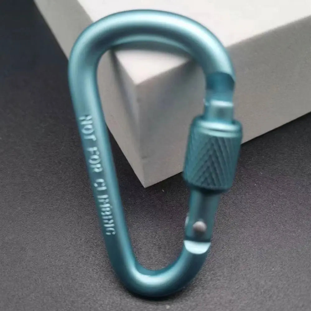 Multi Colors Aluminum Alloy Carabiner Safety Buckle Keychain with Lock Climbing Button D-shape Carabiner Camping Hiking Hook