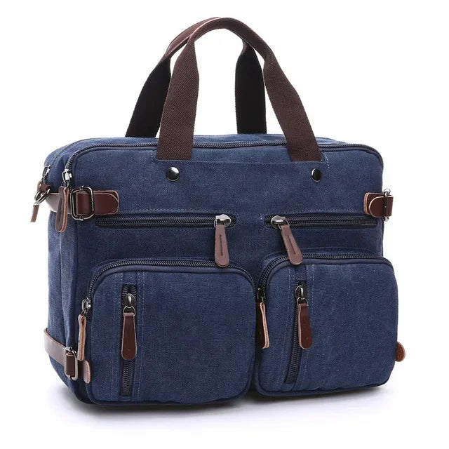 Men Canvas Briefcase Travel Bags Suitcase Classic Messenger Shoulder Bag For Men Tote Handbag Big Casual Business Laptop Pocket