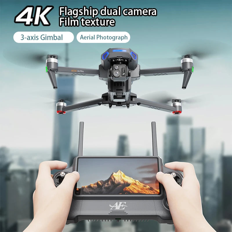 AE30 Professional Fishing Airdrop Drone 8K HD Camera 3-Axis Gimbal 10KM Brushless GPS FPV Dron Obstacle Avoidance RC Quadcopter