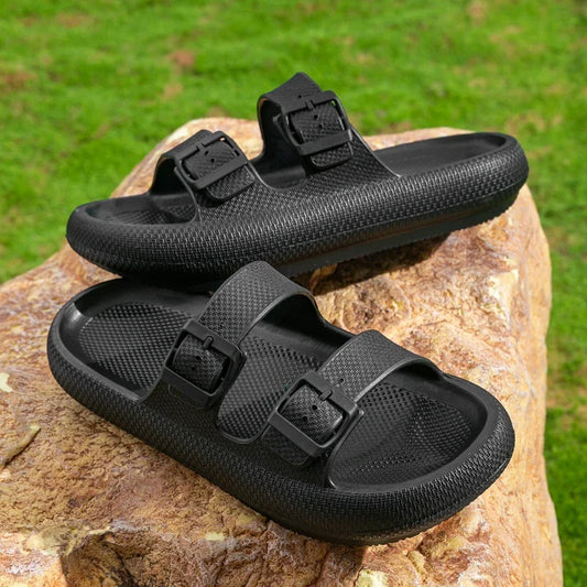 Men's Lightweight Open-Toe Slide Sandals Non-Slip Bathroom Flip Flops with Comfortable Arch Support,Trendy Casual Summer Shoes