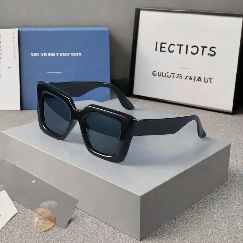 New Fashion Square Women Luxury Sunglasses Retro Designer Men Trending Leopard Blue Green Sun Glasses Shades UV400 Glasses