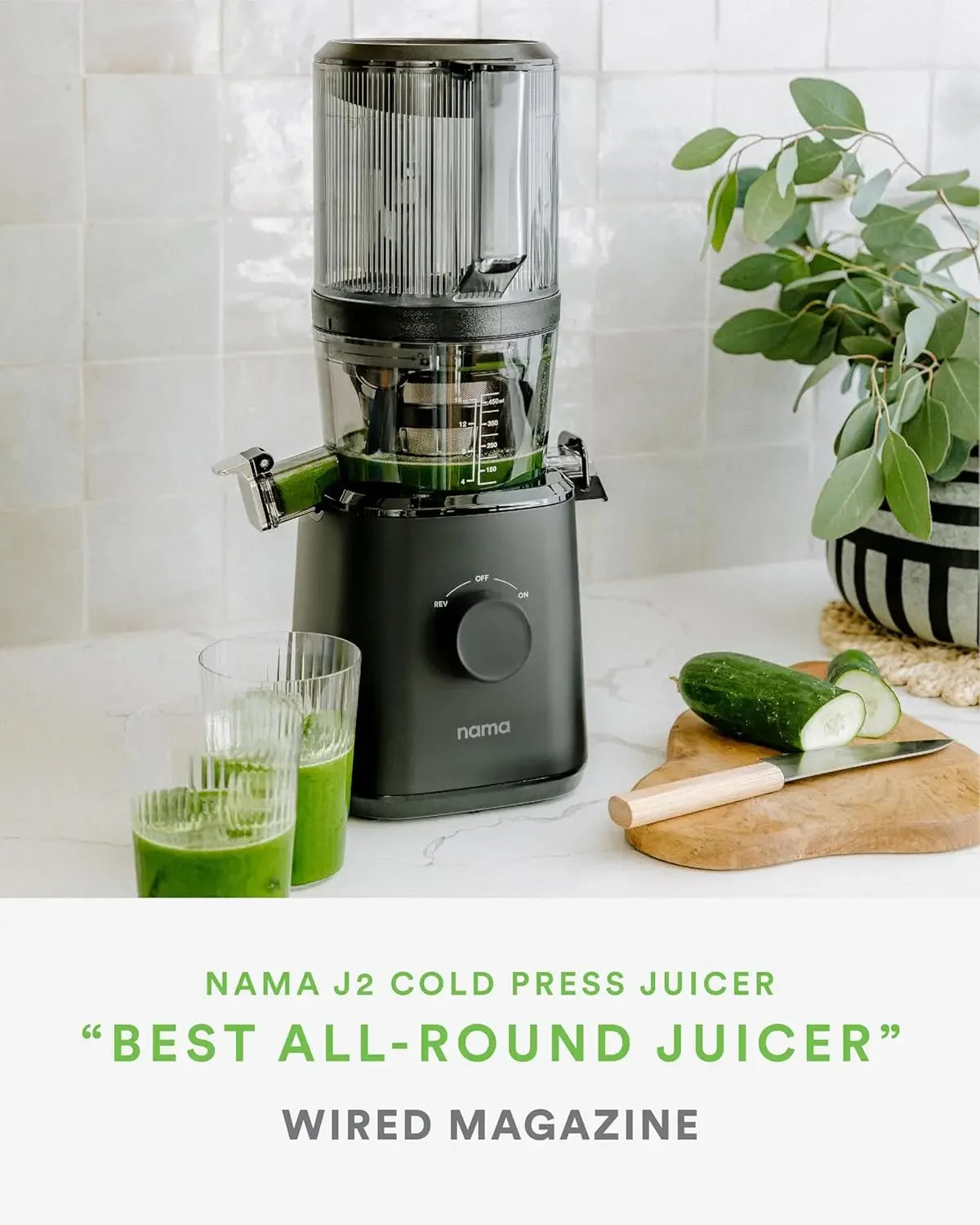 J2 Cold Press Juicer – Self Feeding for Hands-Free Operation with Wide Mouth Hopper