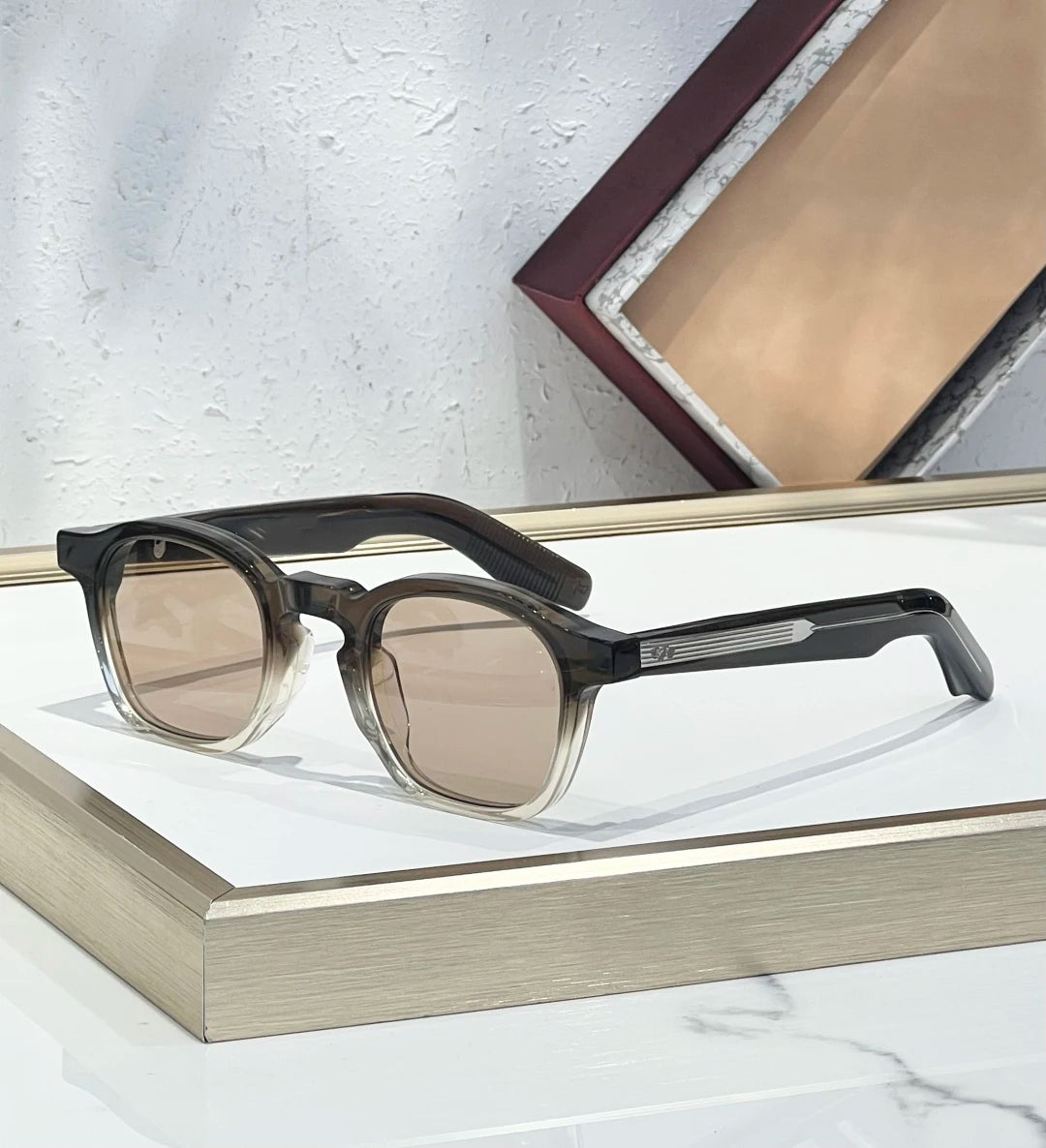 ZEPHIRIN SIZE 44-25 Top High Quality Sunglasses for Men Classic Women Luxury Brand Designer Fashion sun glasses UV400 With box