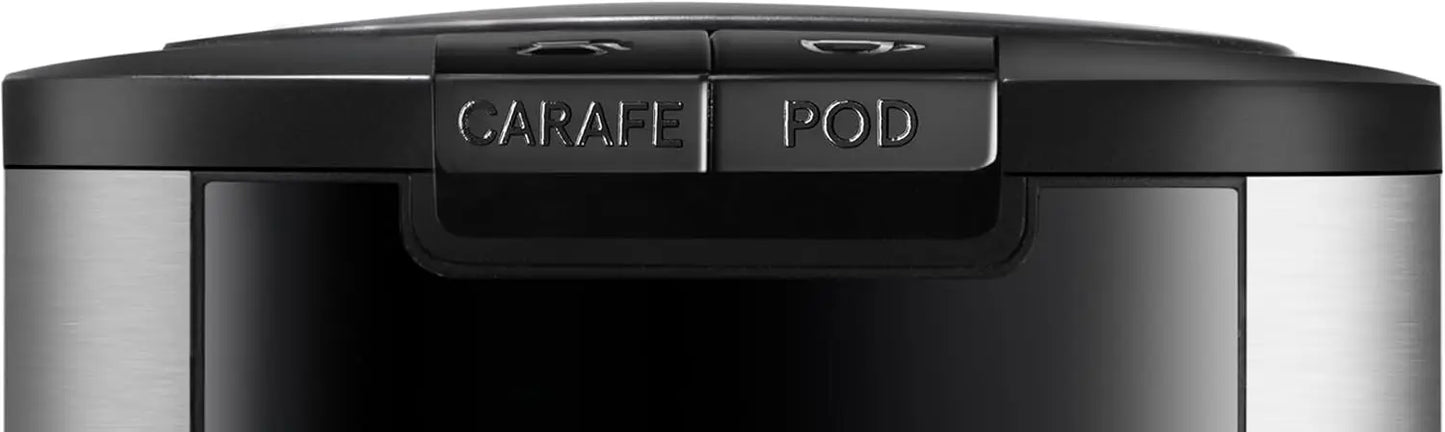 2-in-1 Single Serve Pod + 12-Cup Coffee Maker with Adjustable Up To 4-Hour Keep Warm
