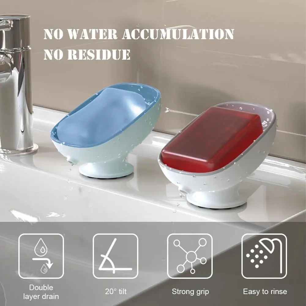 1pc Creative Soap Dish, Drain Soap Tray, Soap Holder With Suction Cup, Soap Rack For  Bathroom Accessories