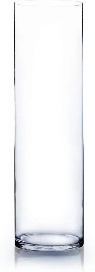 Clear Tall Cylinder Glass Vase Bulk, Open Width 7, Height 26, Large Floral Container, Planter, Centerpieces for Wedding Parties