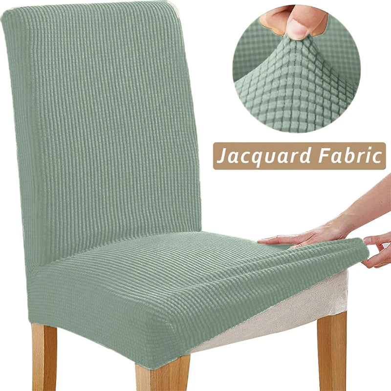 Jacquard Chair Cover, Durable Elastic Fabric Dining Chairs Cover, Stretch Covers For Kitchen Dining Room Chairs, Home Decor