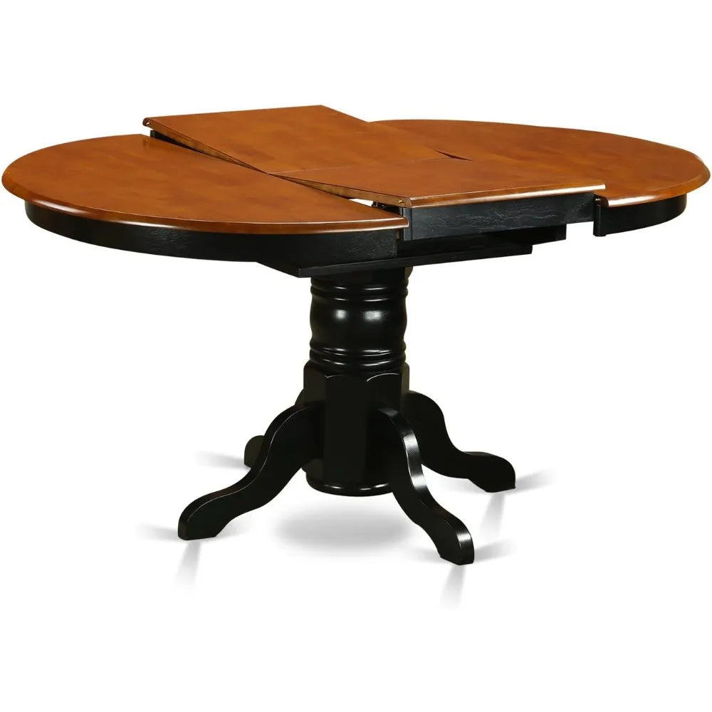 Modern 7-Piece Dining Set with Oval Table and Butterfly Leaf, Including 6 Faux Leather Chairs