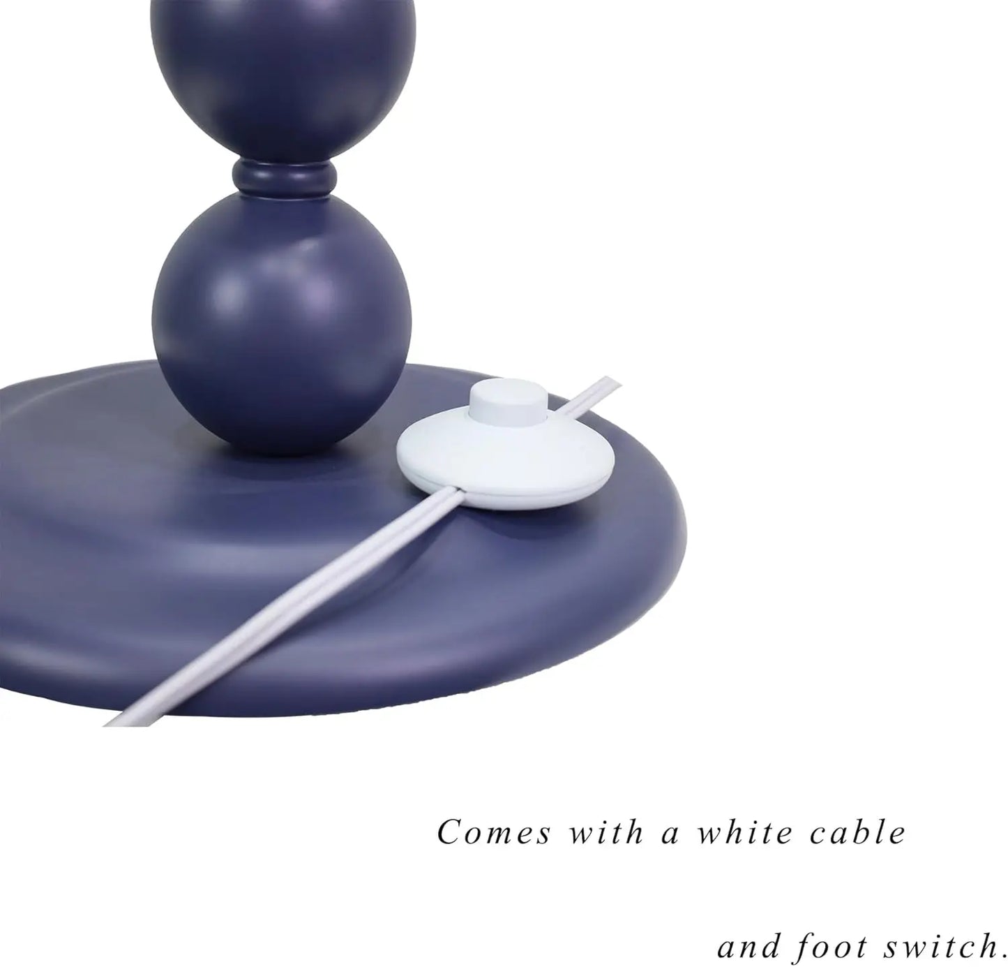 Modern Floor Lamp, Navy Wood Base, Pull Chain Switch, 14x14x59 Inch, Farmhouse Style for Living Room, Bedroom, Office