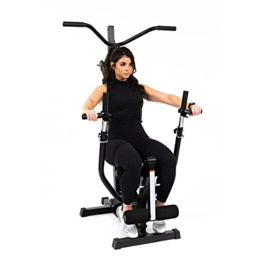 Core Home Fitness Full Body Workout Machine - Multi-Functional Home Gym Multi-Purpose Workout System in Black with Adjustable R