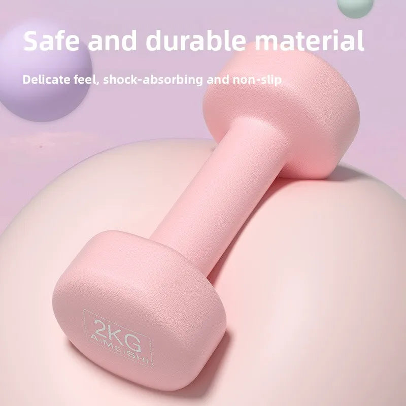 Women's 1/2kg Cast Iron Matte Free Weights Colorful Plastic Coated Jumping Exercise Yoga Fitness Dumbbells Small Home Fitness