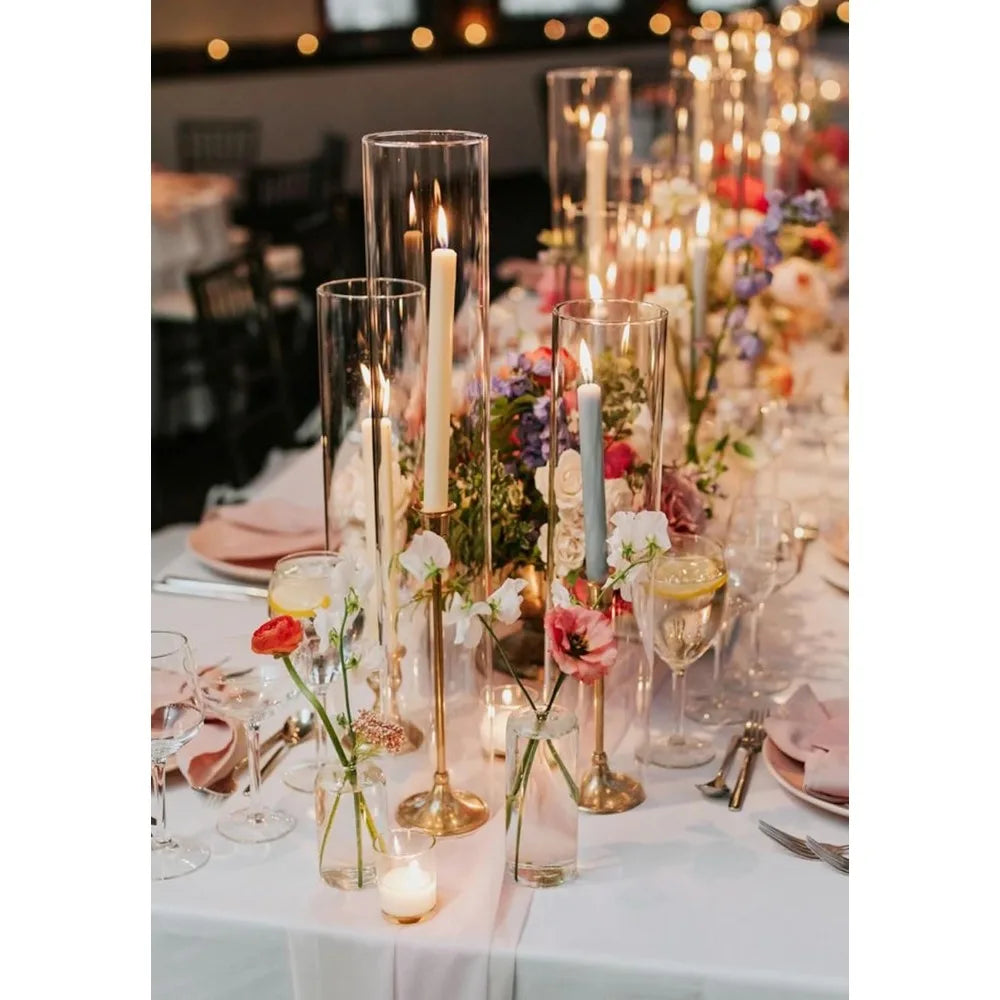Set of 12 16 Clear Glass Cylinder Vases for Centerpieces, Floating Candles, Wedding Decorations