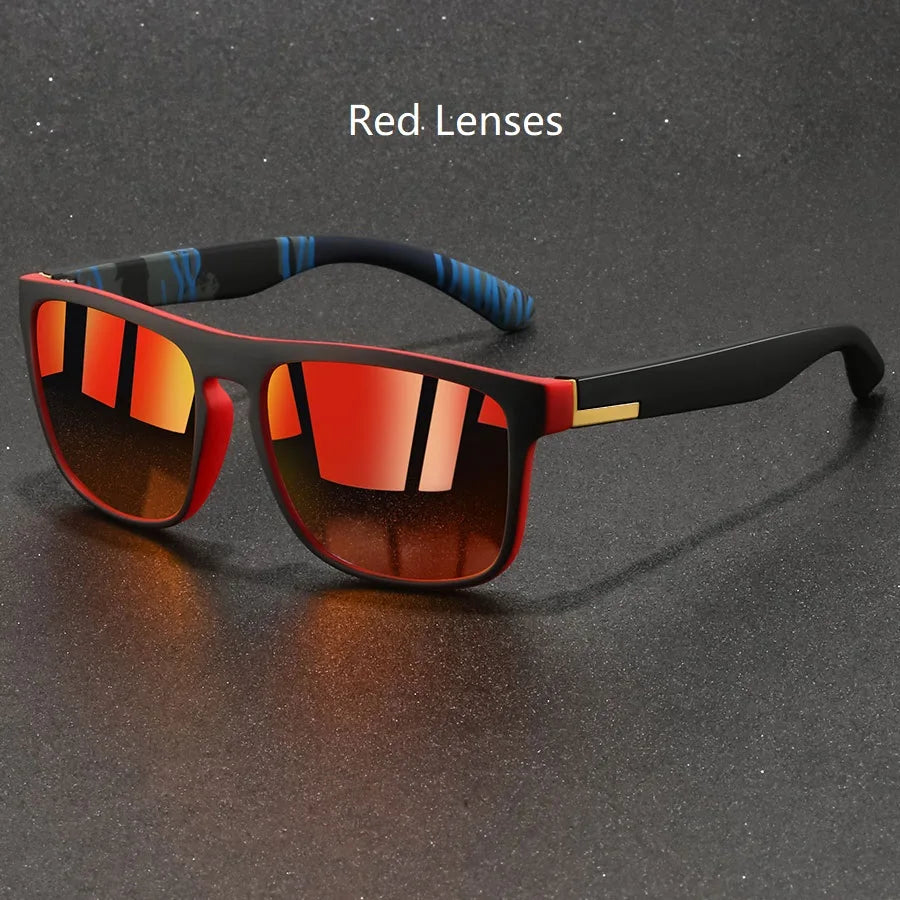 Fashion Vintage Square Sports Sunglasses Men Women Fishing Driving For Man Brand Designer Sun Glasses Anti-Glare UV400 Eyewear