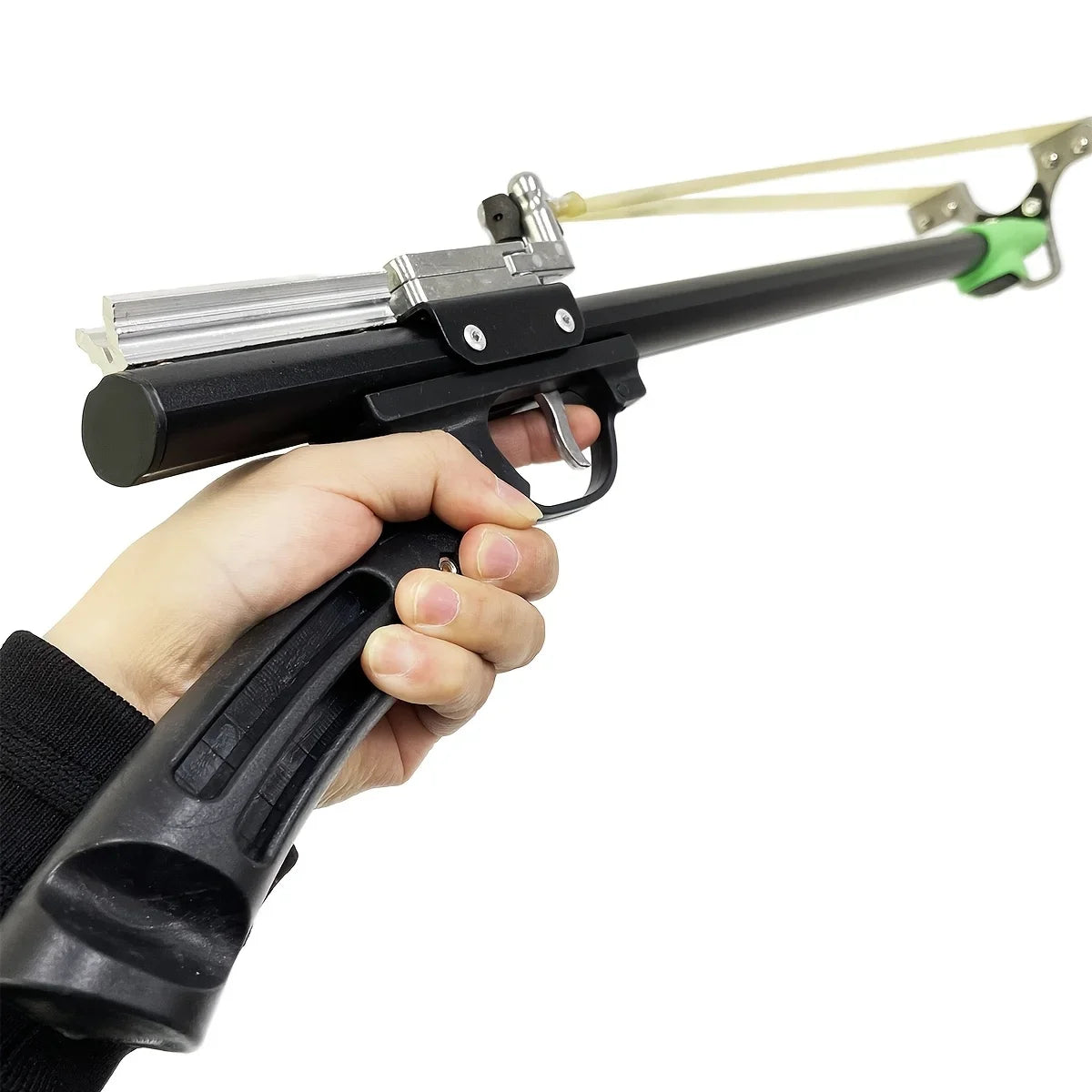 Outdoor Practice Shooting Hunting Accessories Launcher, Powerful Trigger Long Rod Slingshot - Precision Hunting Catapult