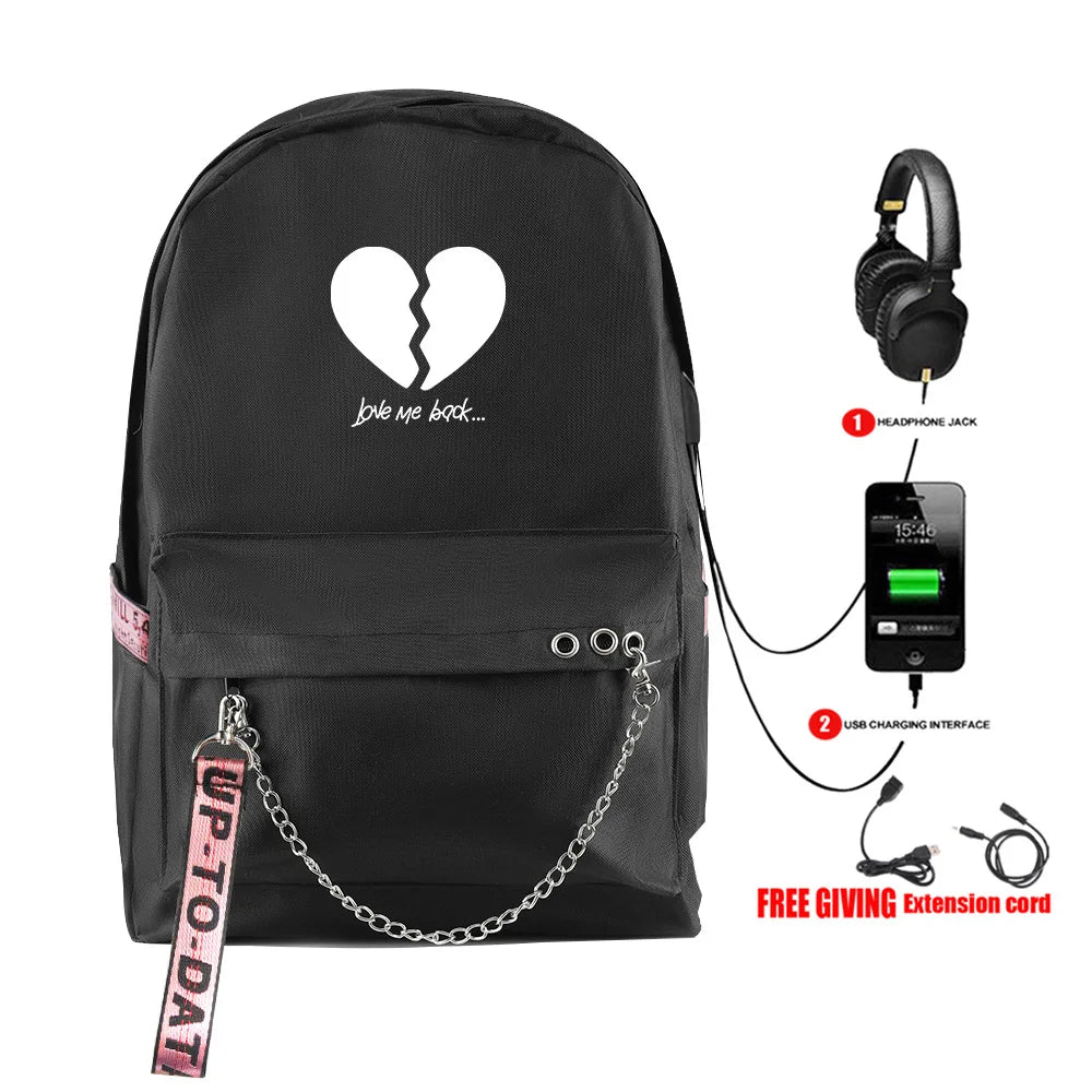Cartoon Popular payton moormeier Student School Bags Unisex Print Oxford Waterproof Notebook Usb Rechargeable Travel Backpacks