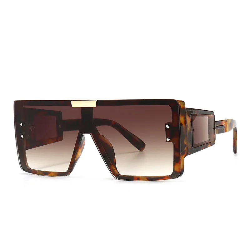Shield Visor Mask Sunglasses Women Men 2023 Oversized Windproof Punk Glasses Square Big Frame Goggles Shades Sport UV400 Oculos