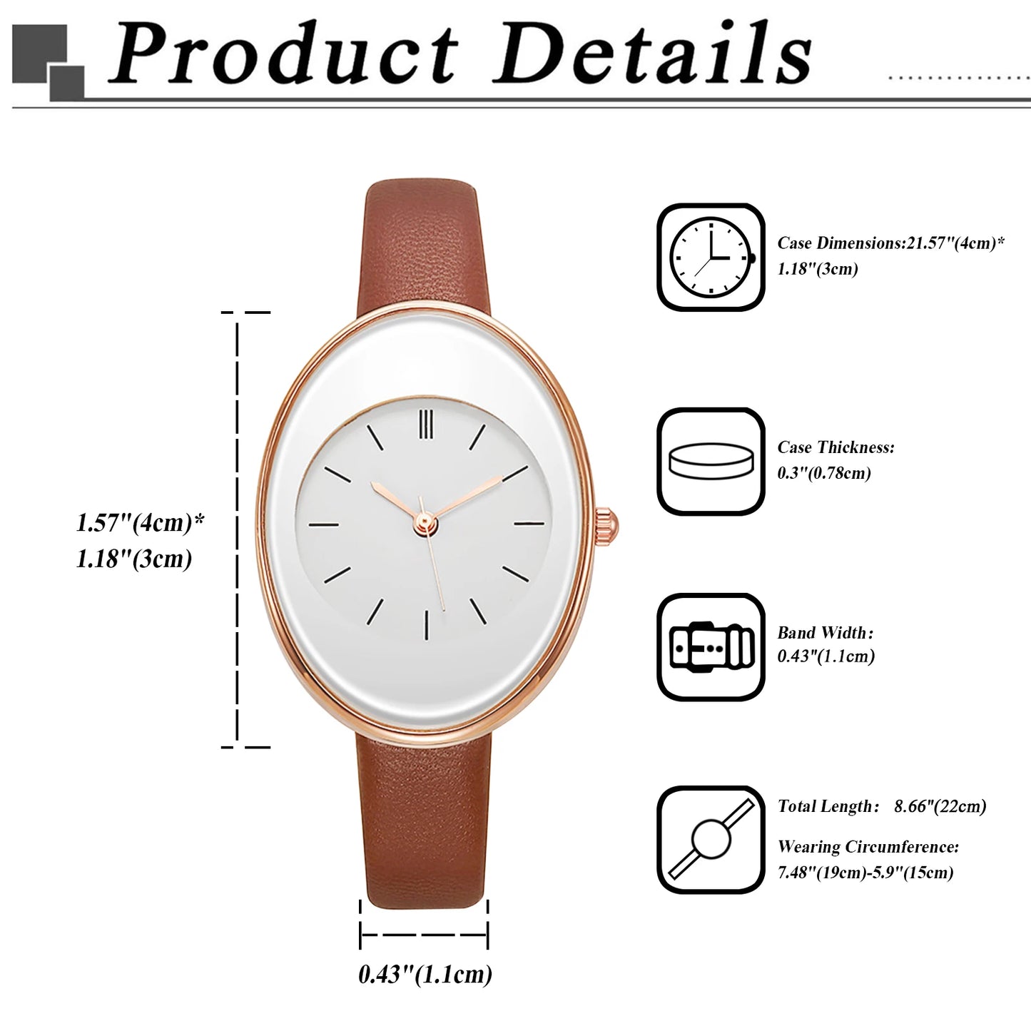 LANCARDO Women Quartz Oval Leather Ultra-thin Watch Strip Scale Women's Exquisite Fashion Watch Anniversary Valentine's Day Gift