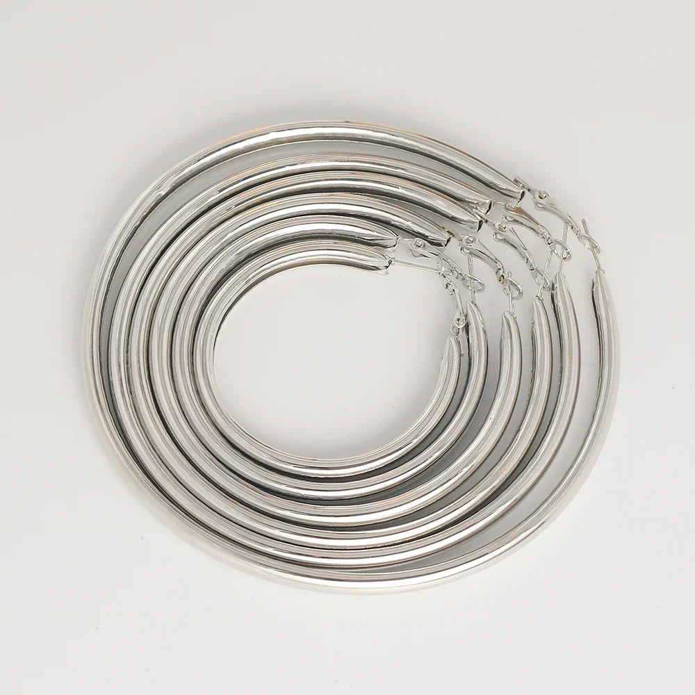 Fashion Oversized Big Hoop Earrings For Women Basketball Brincos Large Thick Round Circle Earrings Hoops Punk Jewelry