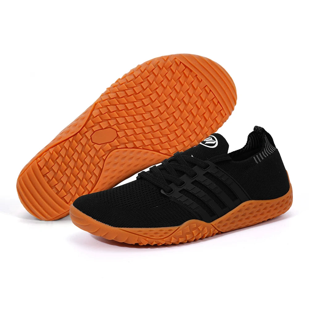 Unisex Wide Barefoot Shoes Breathable Wide Toe Cross Trainer Lightweight Trekking Shoes Mesh Running Sneakers for Outdoor Sports