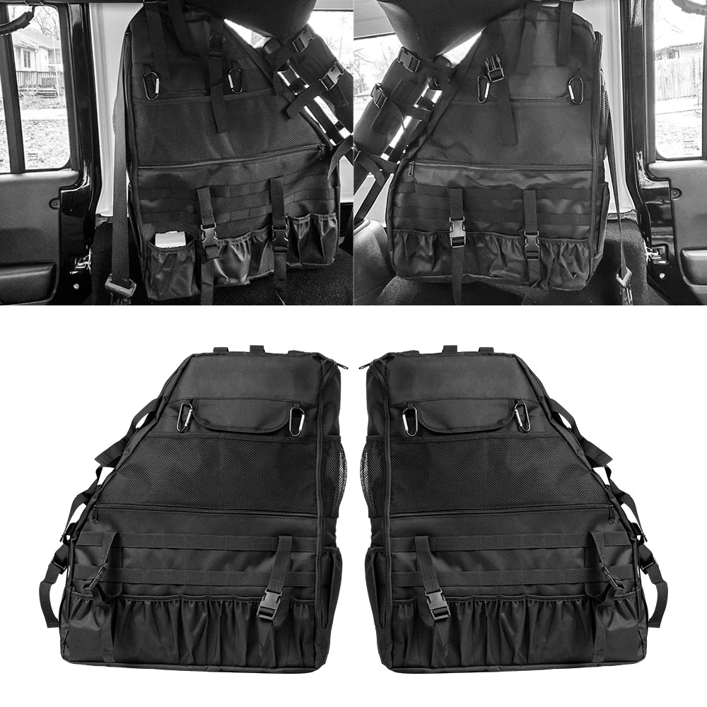 Roll Bar Storage Bag Cargo Cage with Multi-Pockets For Wrangler JK JKU JL TJ 4-Door Saddle Bag Organizers Tool Storage Bag
