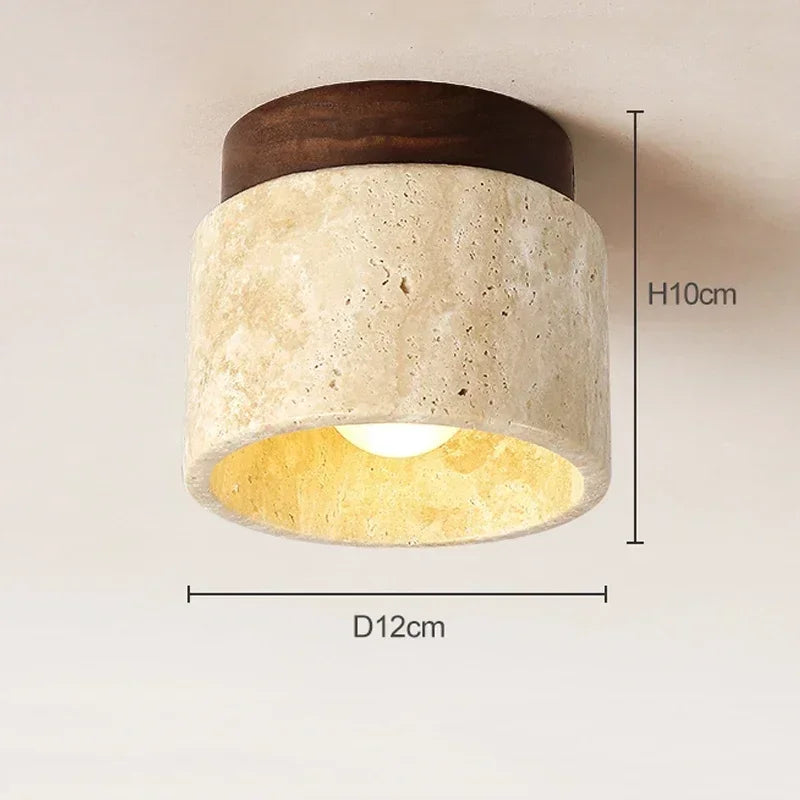 Wabi Sabi Yellow Marble Ceiling Light Lobby Entrance Corridor Balcony Restaurant Hotel Corridor Decorative Ceiling Light