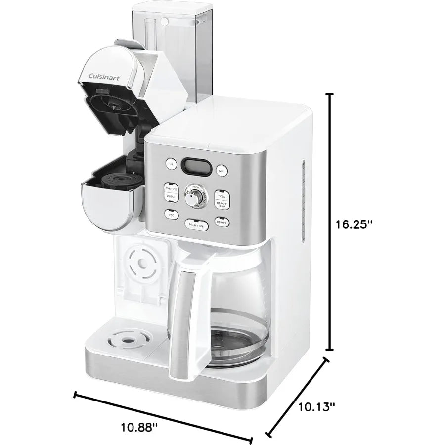 12-Cup Coffee Maker with Single-Serve Brewing Function Glass Carafe for Automatic Hot and Iced Coffee Adjustable Brew Strength