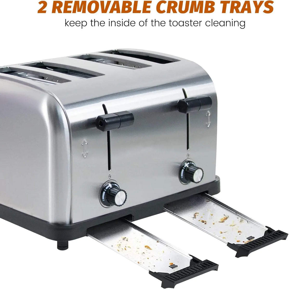 Commercial Toaster for Restaurant, 4 Slice Toaster,Commercial Bread Heating Machine, Automatic Pop-Up,Stainless Steel Bre